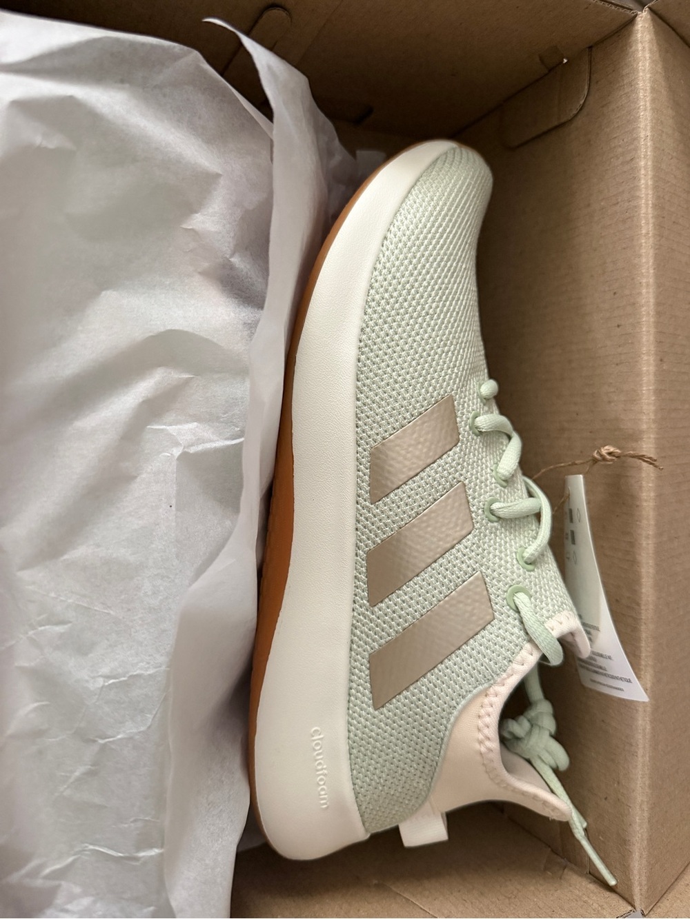 adidas Women's Knit Trainer in Mint Green and Gum